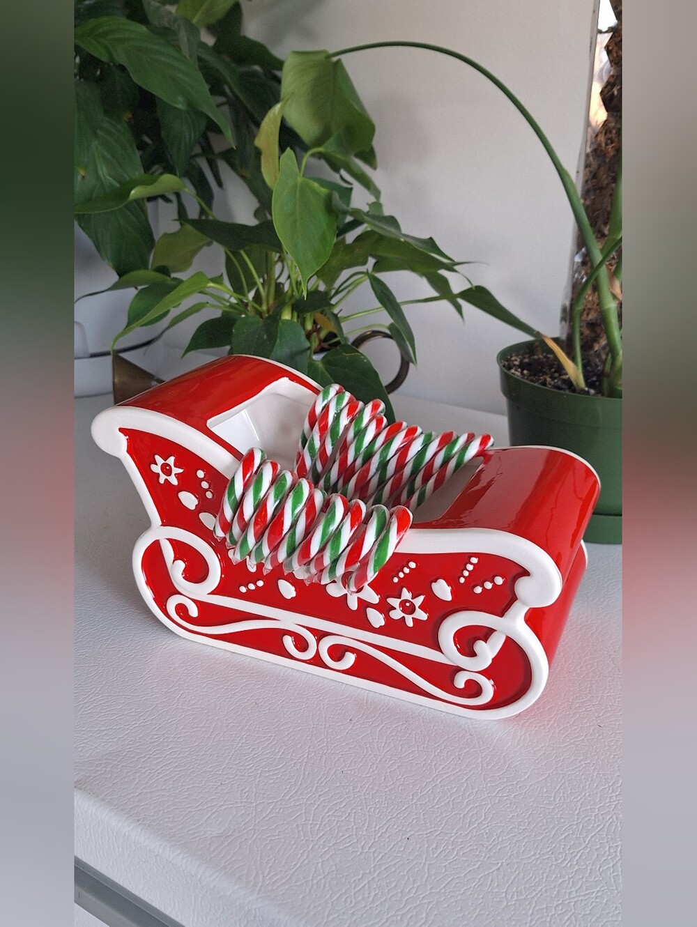Traîneau de Noel en céramique